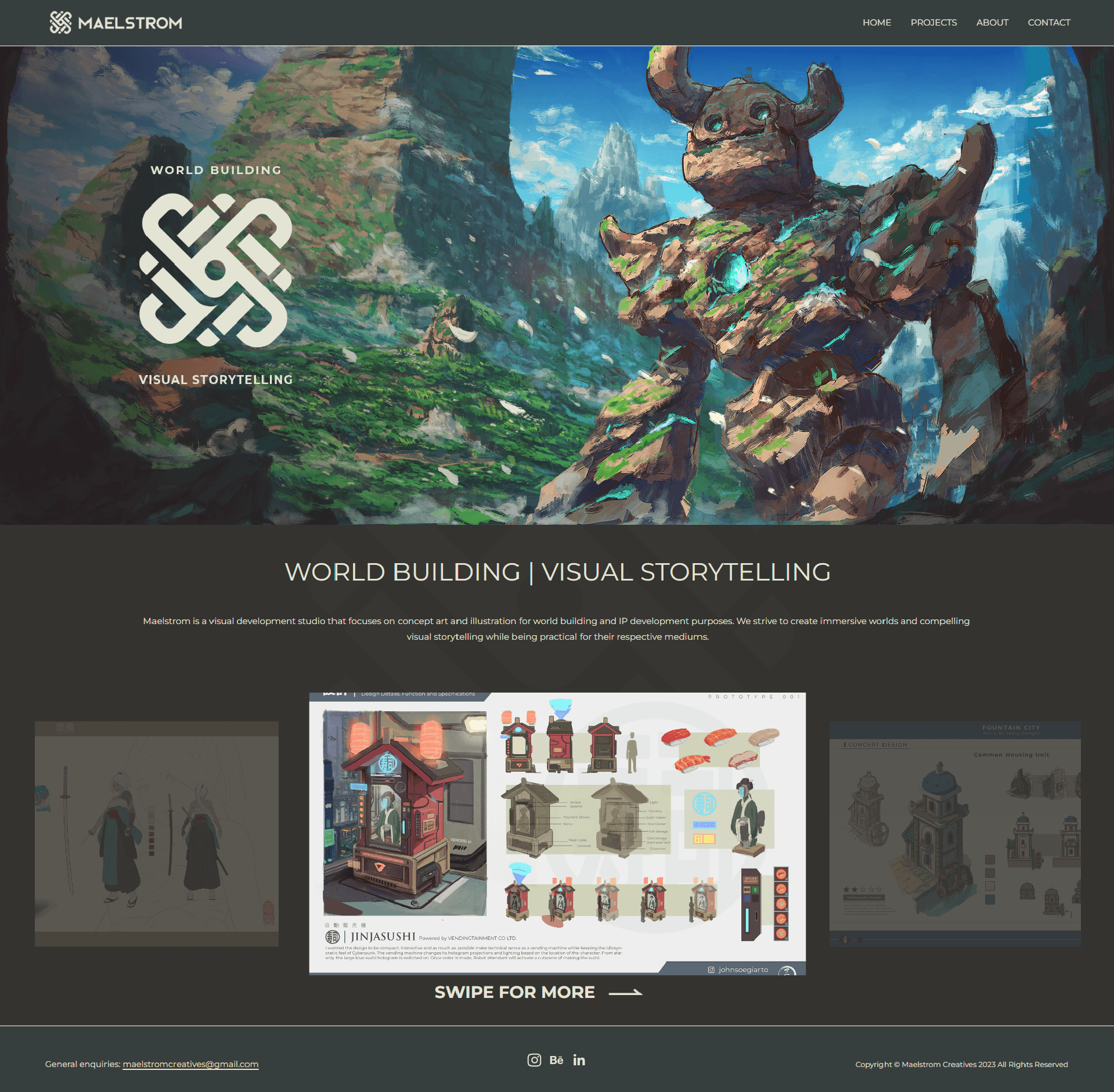 Maelstrom Creatives web design — desktop view